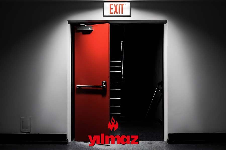 Yangına Dayanımlı Panik Barlı Yangın Kapısı